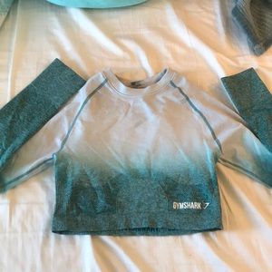 Gymshark ombré long sleeve crop top, size medium